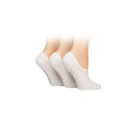 SOCKSHOP Wild Feet Women's 3 Pair Plain Bamboo Half-Cushioned Shoe Liner Socks in White | Size: 4-8 SOCKSHOP Wild Feet White 4-8