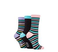 SockShop Wildfeet Ladies Bamboo Socks Gift Box Pack of 3 Stripe 4-8