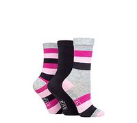 SockShop Wildfeet Ladies Bamboo Socks Gift Box Pack of 3 Wide Stripe 4-8