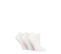 SockShop Wildfeet Ladies Half Cushioned Bamboo Sports Socks Pack of 3 Plain White 4-8