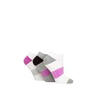 SockShop Wildfeet Ladies Half Cushioned Bamboo Sports Socks Pack of 3 White/Grey/Purple 4-8 Ladies