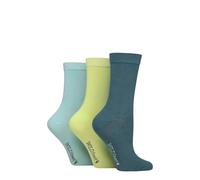SockShop Wildfeet Ladies Plain Bamboo Socks Pack of 3 (UK, Numeric, 4, 8, Regular, Regular, Teal/Green/Light Blue)