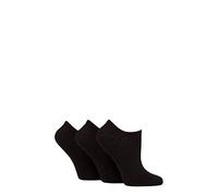SockShop Wildfeet Ladies Plain, Patterned and Contrast Heel Bamboo Trainer Socks Pack of 3 Black 4-8