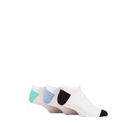 SockShop Wildfeet Mens Bamboo Trainer Socks Pack of 3 White Navy/Light Blue/Mint Heel & Toe 7-11