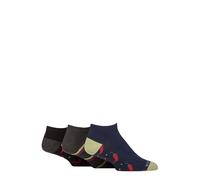 SockShop Wildfeet Mens Novelty Cotton Trainer Socks - 3 Pairs Low Cut Fun Patterned Ankle Socks, Soft Breathable Casual Everyday Footwear, Size 7-11 UK Chillies