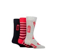 SockShop Wildfeet Mens Novelty Patterned Cotton Socks Pack of 3 Phone Box 7-11