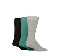 SockShop Wildfeet Mens Plain Bamboo Socks Pack of 3 (UK, Numeric, 7, 11, Regular, Regular, Light Grey/Green/Black)