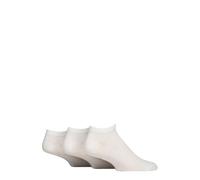 SockShop Wildfeet Men's Trainer Socks - Plain, Soft Cotton, Low, Short, Casual, Black, White, Grey, 3 Pair Multipack Size 7-11 White