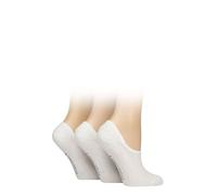 SockShop Wildfeet Women's Shoe Liner Socks - Plain, Soft Breathable Cooling Bamboo, Half-Cushioned Sole, Anti Slip Heel Grips, 3 Pair Multipack Size 4-8 White