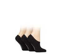 SockShop Wildfeet Women's Shoe Liner Socks - Plain, Soft Breathable Cooling Bamboo, Half-Cushioned Sole, Anti Slip Heel Grips, 3 Pair Multipack Size 4-8 Black