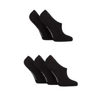 SockShop Wildfeet Women's Shoe Liner Socks - Plain, Soft Breathable Cooling Bamboo, Half-Cushioned Sole, Heel Grips, 5 Pair Multipack Size 4-8 Black