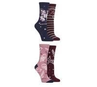 SockShop Women’s Harry Potter Hogwarts Cotton Socks - 4 Pack House Crest Designs, Soft Breathable Fit, Magical Gift Idea for Fans and Film Lovers, Size 4-8 Assorted