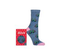 SOCKSHOP Women's 1 Pair Disney Stitch Christmas Gift Boxed Cotton Socks | Size: 4-7 SockShop Multicolor 4-7
