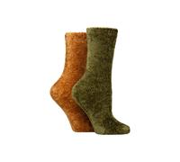 SOCKSHOP Women's 2 Pair Chenille Boot Socks in Bottle Green | Size: 4-8 SockShop Bottle Green 4-8