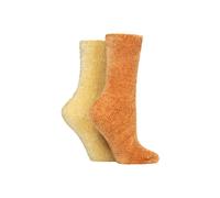 SOCKSHOP Women's 2 Pair Chenille Boot Socks in Pale Orange | Size: 4-8 SockShop Pale Orange 4-8