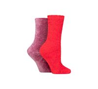 SOCKSHOP Women's 2 Pair Chenille Boot Socks in Red | Size: 4-8 SockShop Red 4-8