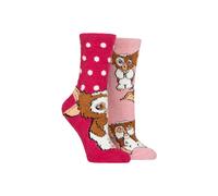 SOCKSHOP Women's 2 Pair Gremlins Cute Gizmo Fluffy Cosy Socks in Pink | Size: 4-8 SockShop Pink 4-8