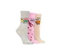 SOCKSHOP Women's 3 Pair Friends Cotton Socks | Size: 4-8 SockShop Multicolor 4-8