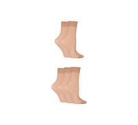 SOCKSHOP Women's 5 Pair 15 Denier Ankle Highs in Nude | Size: 4-8 SockShop Nude 4-8