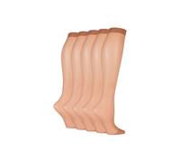 SOCKSHOP Women's 5 Pair 15 Denier Knee Highs in Beige | Size: 4-8 SockShop Beige 4-8