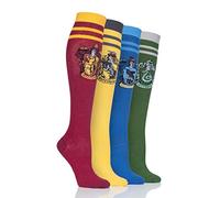 SockShop Women's Harry Potter Badges Knee High Socks 4 Pairs Assorted 4-8