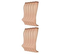 SockShop Womens Knee Highs Nylon Stockings Pop Socks Hosiery 15 Denier in Various Shades One Size Pack of 10 Knee - Hazelnut 4-8