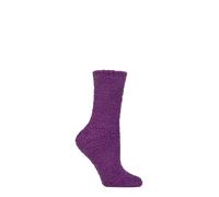 SockShop Womens Super Cosy Socks - 1 Pair Gift Boxed Fluffy Thermal Lounge Footwear, Ultra Soft Brushed Interior, Thick Warm Winter Comfort, UK Size 4-8 - Perfect Present for Her Jupiter Purple
