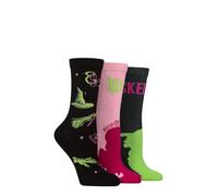 SockShop Womens Wicked The Musical Socks - 3 Pair Pack Cotton Novelty Theatre Merchandise, Comfortable Breathable Everyday Footwear, Fun Gift Idea for Fans, Size 4-8 UK Multi