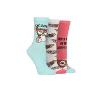 SOCKSHOP Women's Womens 3 Pair Gremlins Gizmo Cotton Socks | Size: 4-8 SockShop Multicolor 4-8