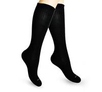 SocksLane Cotton Compression Socks 15-20 mmHg Class 1 Support Knee-High (Black, Small-Medium)