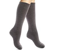 SocksLane Cotton Compression Socks 15-20 mmHg Class 1 Support Knee-High (Charcoal Gray, Medium-Large)