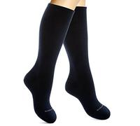 SocksLane Cotton Compression Socks 15-20 mmHg Class 1 Support Knee-High (Navy Blue, Medium-Large)