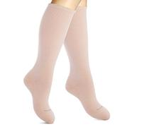 SocksLane Cotton Compression Socks 15-20 mmHg Class 1 Support Knee-High (Nude, Small-Medium)