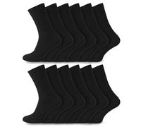 Socksmad 12 Pairs Mens 100% Cotton Non Elastic Diabetic Friendly Extra Wide Socks UK 6-11 Multicolour Packs (UK, Numeric, 6, 11, Regular, Regular, Black)
