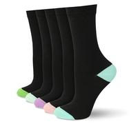 Socksmad 5-Pair Women Black Socks Multipack Size Range UK 4-7 Crew Style, Honeycomb Soft, Breathable Cotton Sock for Ladies, All-Day Comfort, Perfect for Work, Casual Wear & Gifting, Styled in England