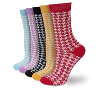 Socksmad 5-Pair Women Black Socks Multipack Size Range UK 4-7 Crew Style, Honeycomb Soft, Breathable Cotton Sock for Ladies, All-Day Comfort, Perfect for Work, Casual Wear & Gifting, Styled in England