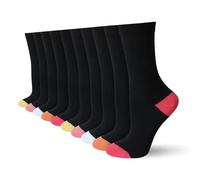 Socksmad 5-Pair Women Black Socks Multipack Size Range UK 4-7 Crew Style, Honeycomb Soft, Breathable Cotton Sock for Ladies, All-Day Comfort, Perfect for Work, Casual Wear & Gifting, Styled in England