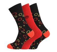 Socksmad Mens 3 Pair Bamboo Crew Socks Oderless Anti Bacterial Moisture Absorbing Breathable Fancy Dress Socks UK 6-11 (UK, Numeric, 6, 11, Regular, Regular, Red Bubbles)