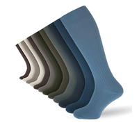 Socksmad Mens Extra Long Navy Knee High Socks 6-11 UK, 39-45 - 3 Pairs, 100% Soft Cotton (Assorted Fashion)