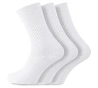 Socksmad Men's Non Elastic 100% Cotton Socks - Soft Top Diabetic Friendly - 3 Pairs Sizes UK 6-11, White - Gentle Grip, Smooth Toe Seam - Breathable, Secure Fit - Ideal for Swollen Feet - Gift for Men