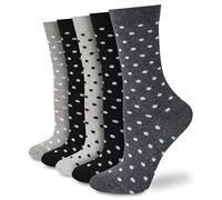 Socksmad Women's Black Cotton Socks 5-Pair Multipack, Size UK 4-7, Soft, Durable & Breathable with Polka Dot Design, Perfect Fit for Work, Casual Wear & Everyday Comfort, Versatile & Stylish Footwear