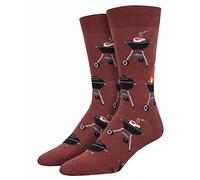 Socksmith Men's Crew Socks Fired Up Barbecues, Brick Red