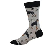 Socksmith Men's Doberman Design Socks, Quality Cotton Mix, Dog Lover Novelty Gift in Grey | Size: 6.5-11 Socksmith Grey 6.5-11