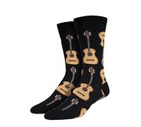 Socksmith Men's Guitars Socks, Black (Black Black), One (Size: U.S. 7-12.5)