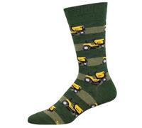 Socksmith Men's Lawn Mower Crew Socks, Green Heather