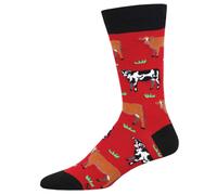 Socksmith Men's 'Mooove Over' Cow Design Socks Quality Cotton Mix Novelty Farmer Gift (Red) | Size: Standard Socksmith Multicolor Standard