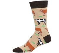 Socksmith Men's 'Mooove Over' Cow Socks Quality Cotton Mix Novelty Cattle Lover Gift (Beige) | Size: Standard Socksmith Multicolor Standard