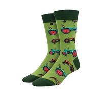 Socksmith Men's Tractor Crew Socks, Green, Green, One Size
