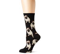 Socksmith Pugs Womens Black Crew Socks