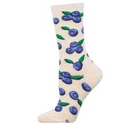 Socksmith Women's Blueberries Crew Socks, ivory heather, Heather Ivory, One size